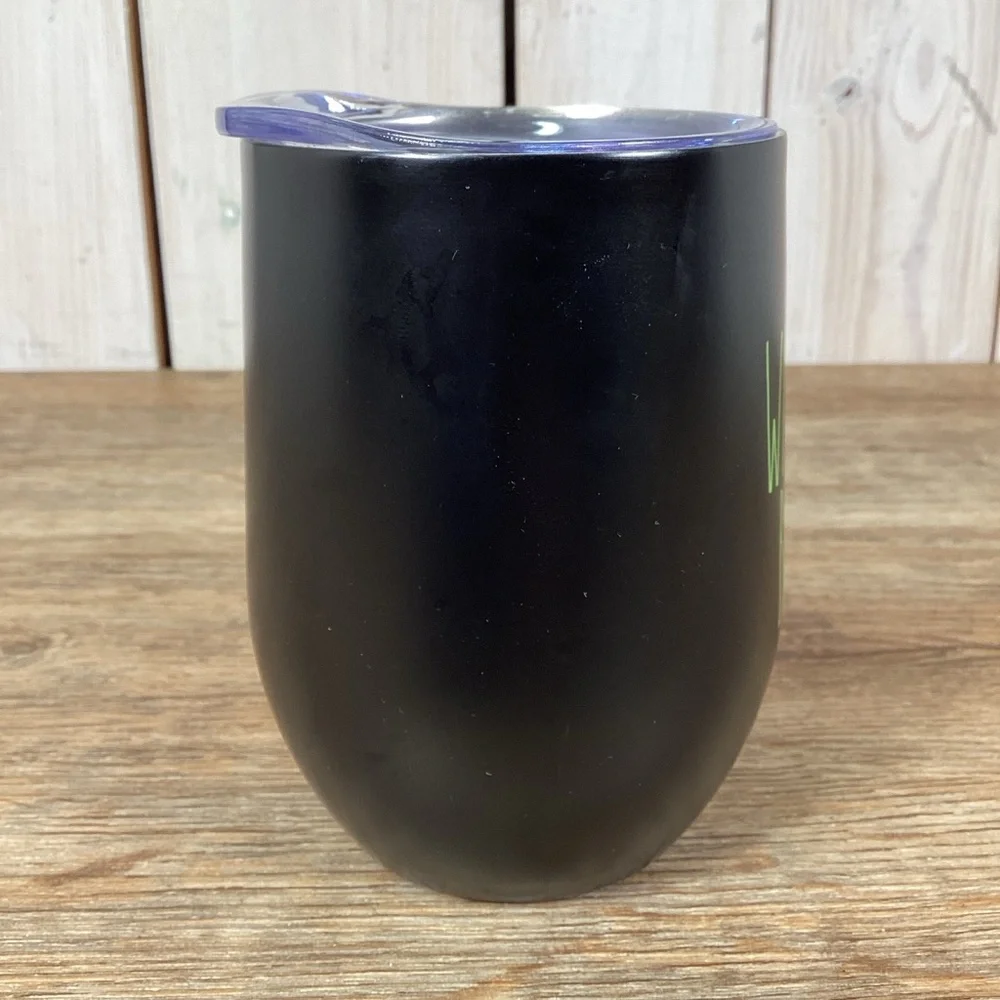 Rae Dunn WITCH’S BREW  Black Metal Travel Mug, Wine Tumbler Halloween
